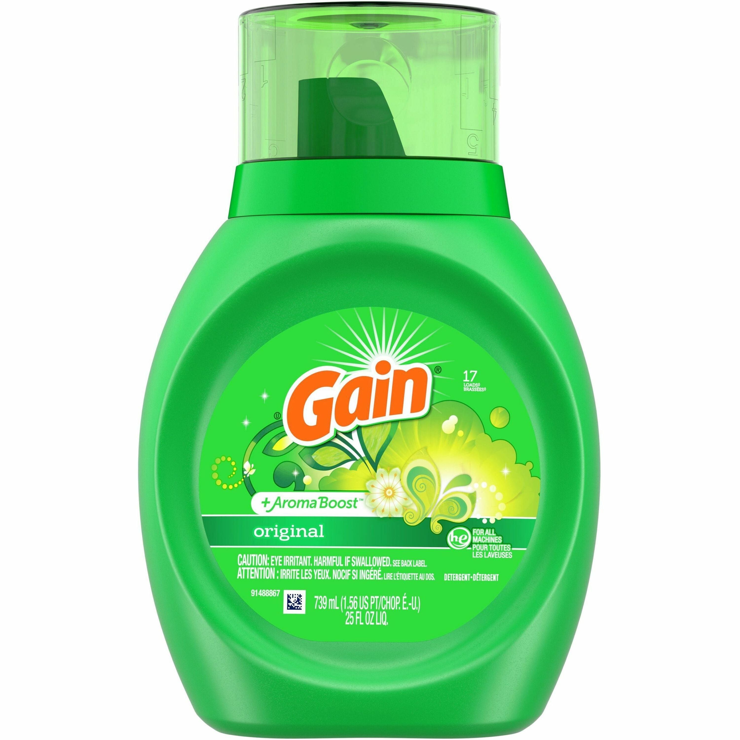For Clothing, Laundry - 25 fl oz (0.8 quart) - Original Scent - Recommended For: Dirt Remover - Green - 6 / Carton