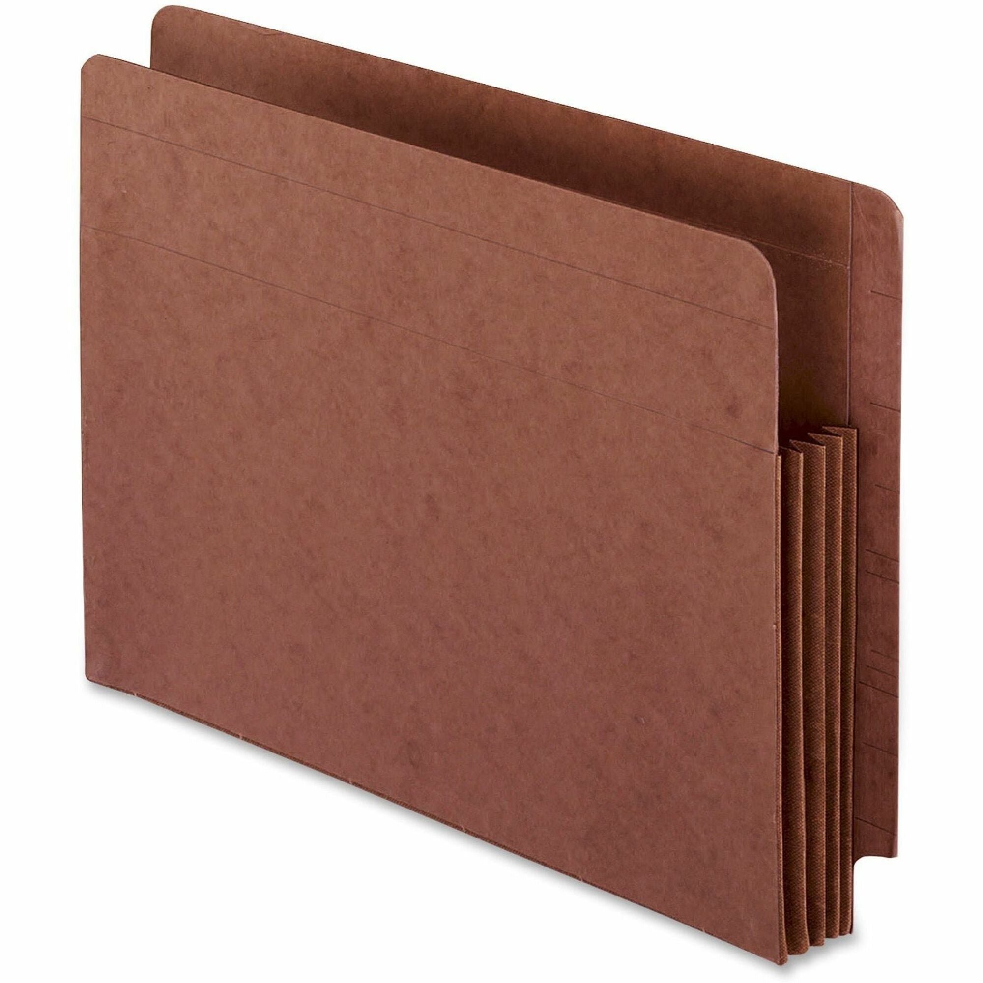 Pendaflex Straight Tab Letter Size Recycled File Pocket, 8.5" x 11", 700 Sheet Capacity, 3.5" Expansion, 17 pt. Red Fiber, Acid-Free, Heavy Duty, Rip Proof, Reinforced Gusset, 10/Box