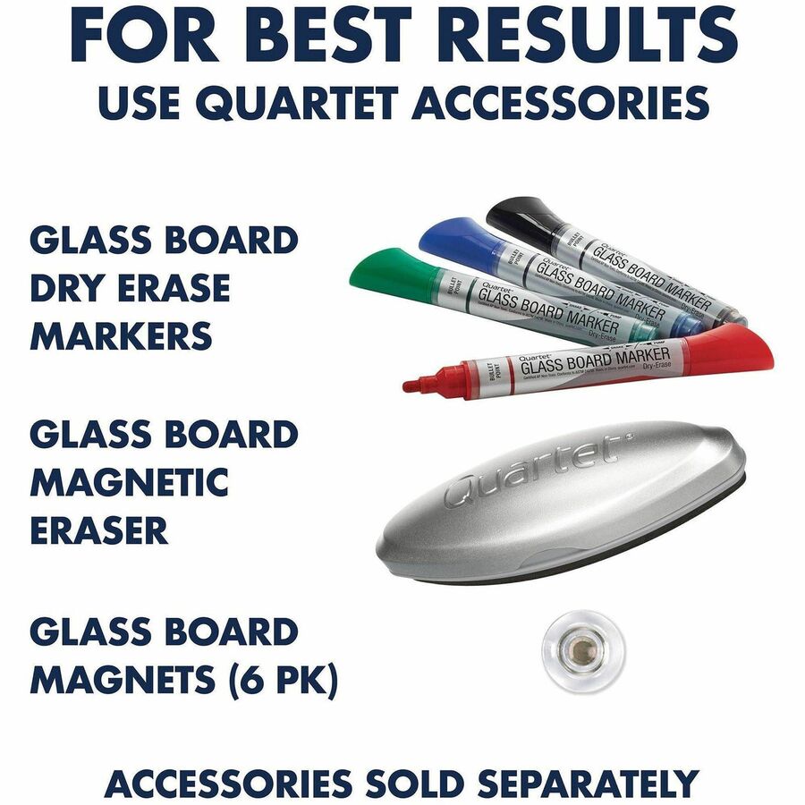 Monthly - 1 Month - White - Tempered Glass - 36" Height x 48" Width - Magnetic, Durable, Stain Resistant, Ghost Resistant, Scratch Resistant, Dent Resistant, Dry Erase Surface, Notes Area - 1 Each
