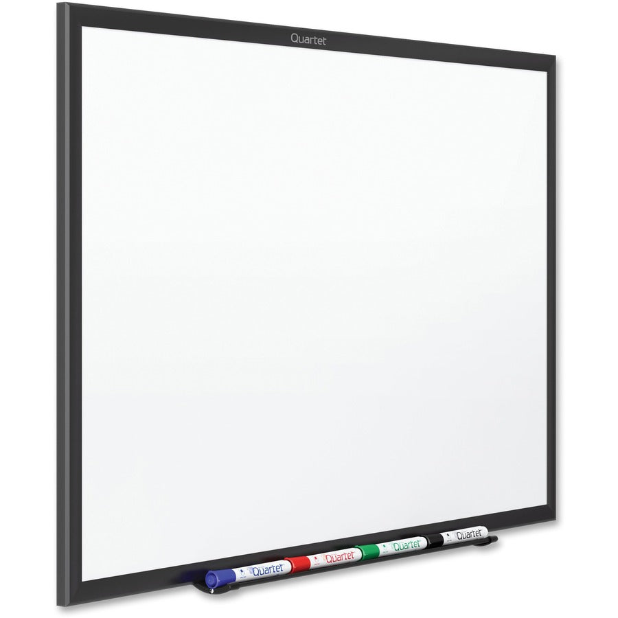 Quartet Classic Total Erase Whiteboard, 48" x 36", White Melamine Surface, Black Aluminum Frame, Horizontal/Vertical Mount, Includes Marker Tray, Dry Erase Marker, and Mounting Hardware, 1 Each