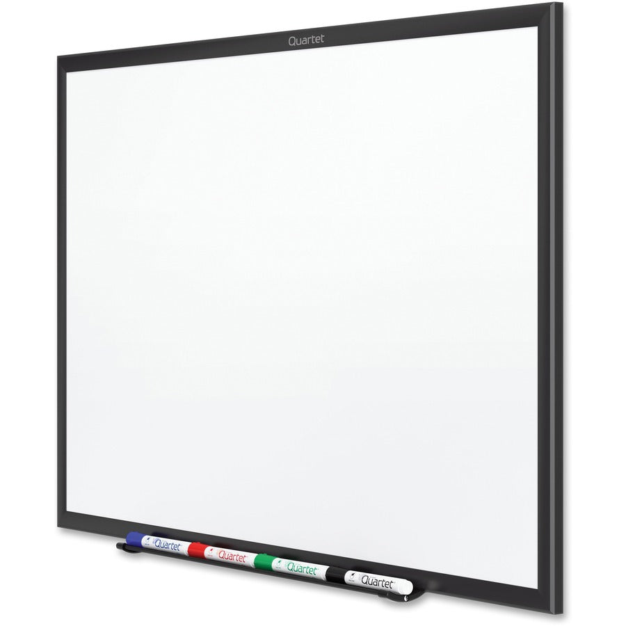 Quartet Classic Total Erase Whiteboard, 60" x 36", White Melamine Surface, Black Aluminum Frame, Horizontal/Vertical Mount, Includes Marker Tray, Dry Erase Marker, and Mounting Hardware, 1 Each