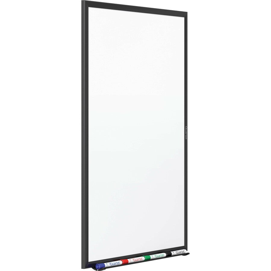 Quartet Classic Total Erase Whiteboard, 60" x 36", White Melamine Surface, Black Aluminum Frame, Horizontal/Vertical Mount, Includes Marker Tray, Dry Erase Marker, and Mounting Hardware, 1 Each