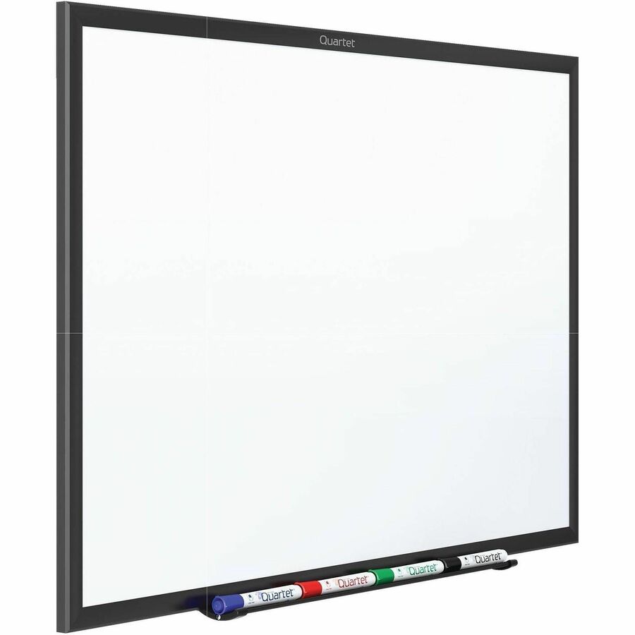 96" (8 ft) Width x 48" (4 ft) Height - White Melamine Surface - Black Aluminum Frame - Horizontal/Vertical - 1 - TAA Compliant