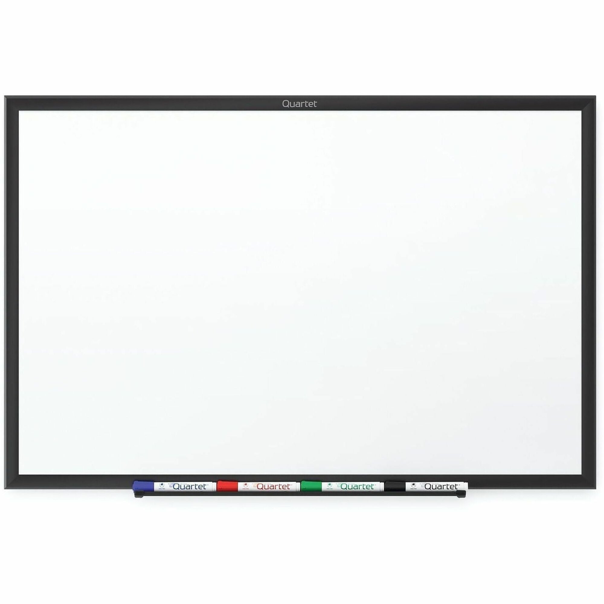 96" (8 ft) Width x 48" (4 ft) Height - White Melamine Surface - Black Aluminum Frame - Horizontal/Vertical - 1 - TAA Compliant