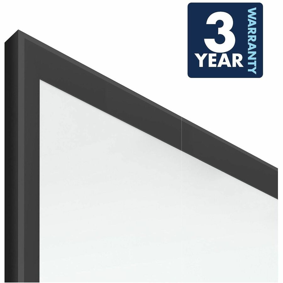 96" (8 ft) Width x 48" (4 ft) Height - White Melamine Surface - Black Aluminum Frame - Horizontal/Vertical - 1 - TAA Compliant
