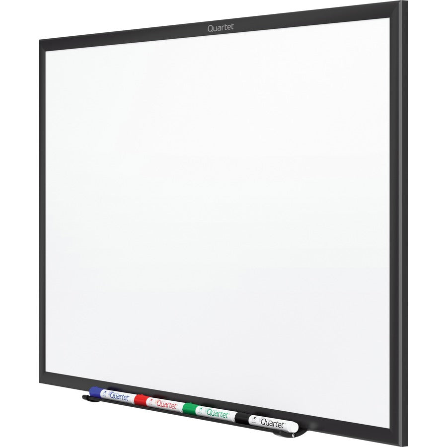 96" (8 ft) Width x 48" (4 ft) Height - White Melamine Surface - Black Aluminum Frame - Horizontal/Vertical - 1 - TAA Compliant