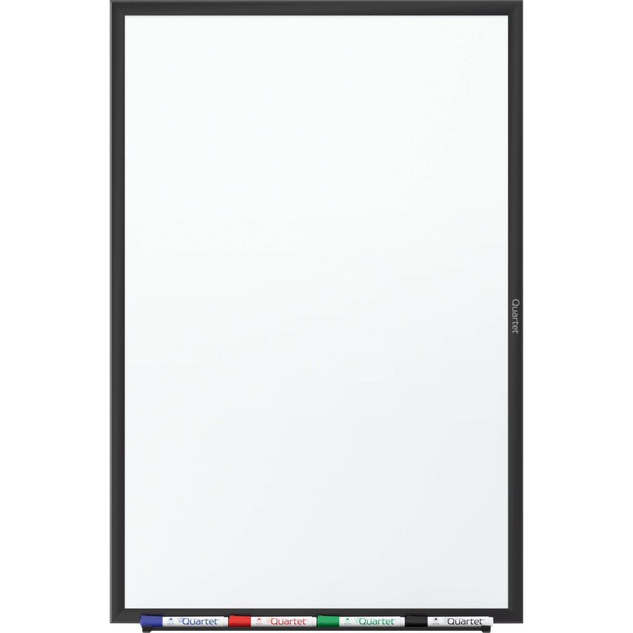 96" (8 ft) Width x 48" (4 ft) Height - White Melamine Surface - Black Aluminum Frame - Horizontal/Vertical - 1 - TAA Compliant