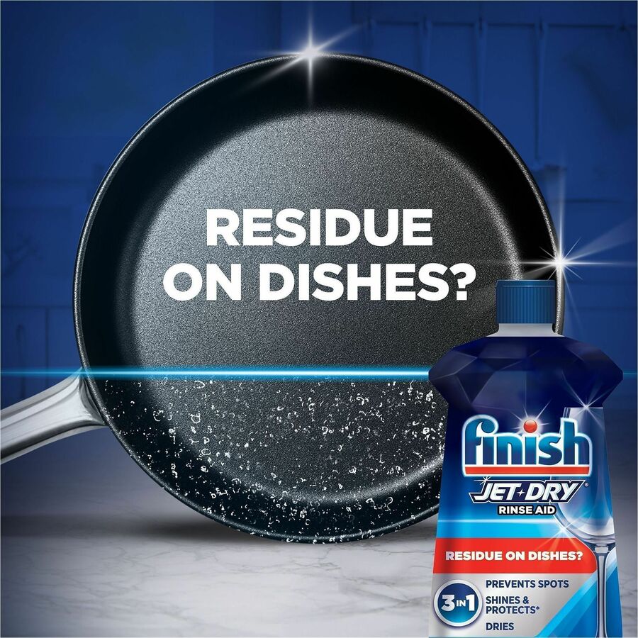 Finish Jet-Dry Rinse Aid, 8.45 oz, Blue Bottle, 1 Each