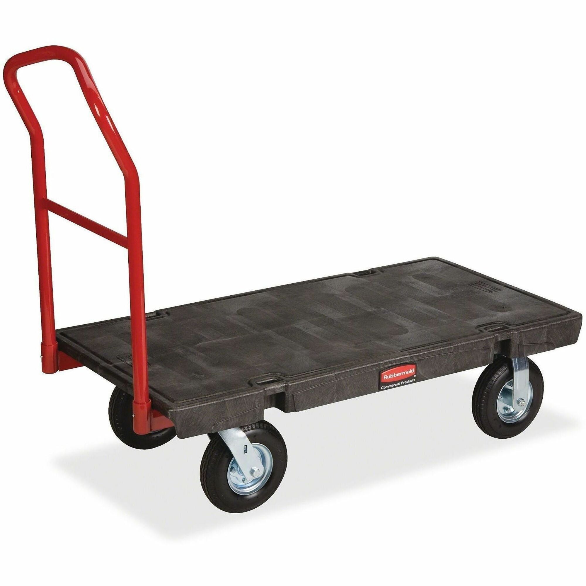 Push Handle Handle - 1000 lb Load Capacity - 4 Casters - Resin, Metal, High-density Polyethylene (HDPE) - 48" Length x 24" Width - Steel Frame - Black - 1 Each