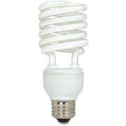 Satco 23W T2 Spiral CFL Bulb, 2700K, 1600 Lumens, 100W Incandescent Equivalent, E26 Base, 120V, White Light, Energy Saver, 12,000 Hour Life, 3 Bulbs per Box