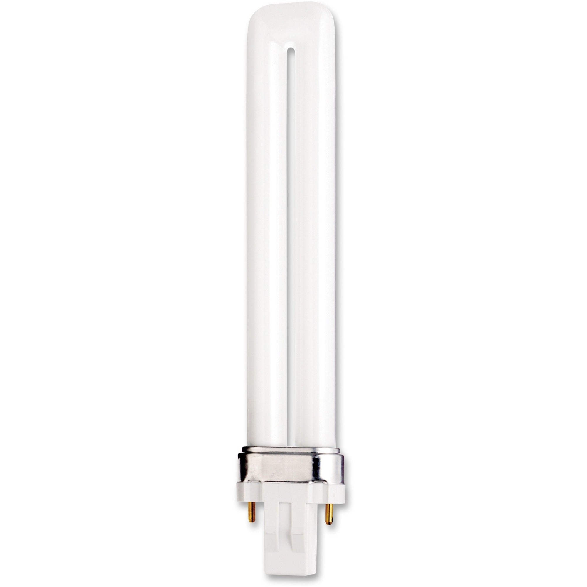 Satco 13W Compact Fluorescent Bulb, GX23 Base, 2700K Warm White, 800 Lumens, T4 Size, 82 CRI, 12000 Hour Life, Energy Saver, 1 Each