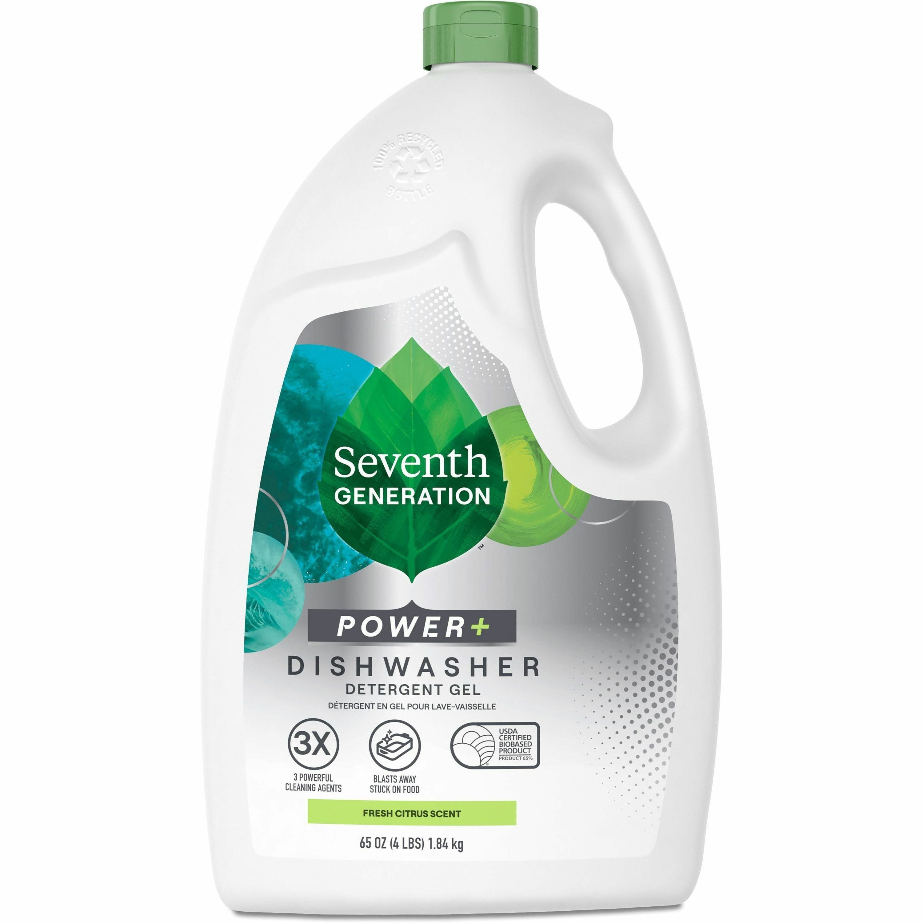 Seventh Generation Ultra Power Plus Dishwasher Detergent Gel, Fresh Scent, Non-toxic, Dye-free, 65 fl oz (2 quart), 1 Bottle