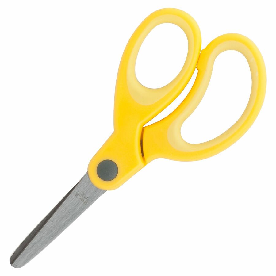Sparco 5" Kids Blunt End Scissors, Blunted Tip, Assorted Colors, Rubber Handle, 1 Pack