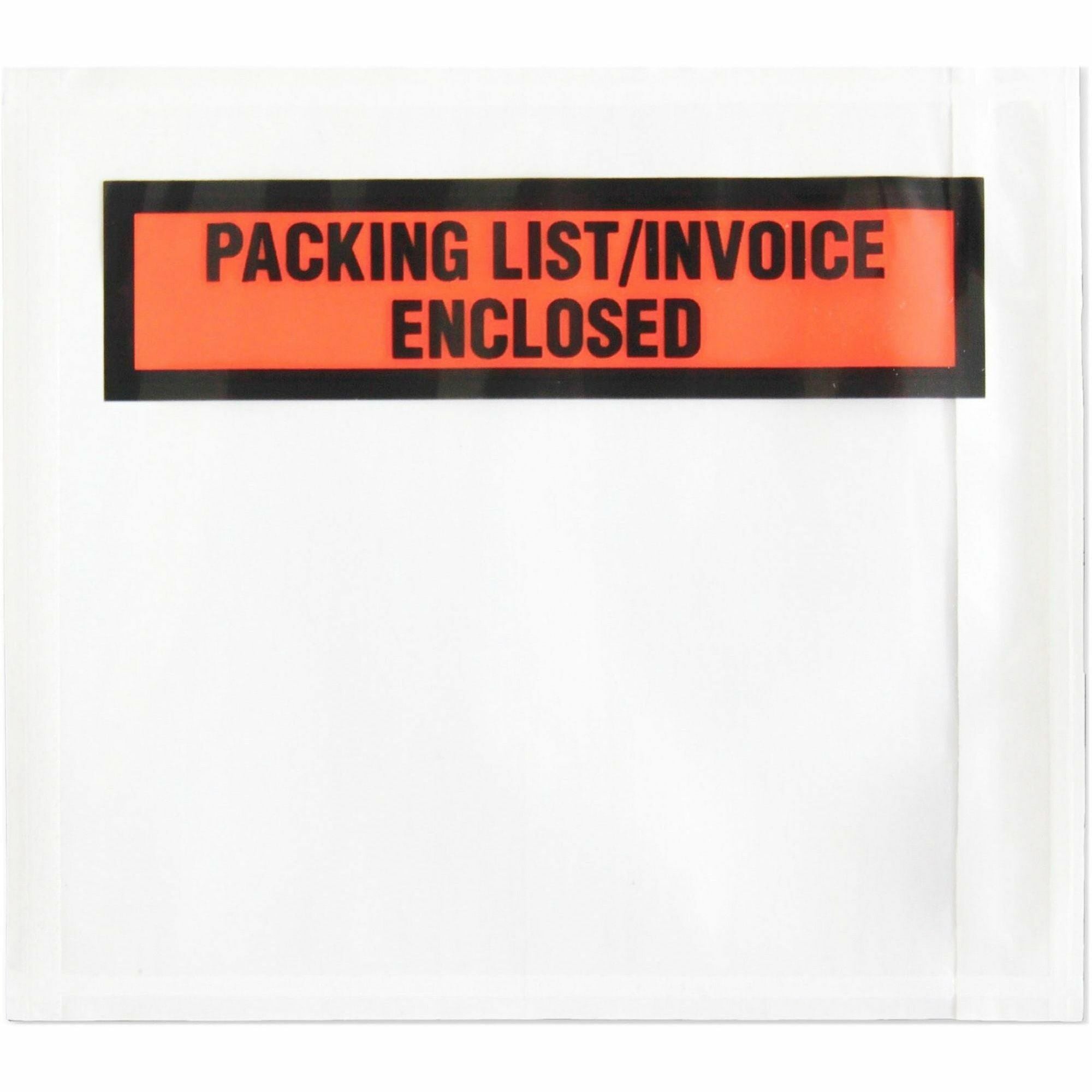 Packing List - 4 1/2" Width x 5 1/2" Length - Self-adhesive Seal - White - Low Density Polyethylene (LDPE) - 1000 / Box