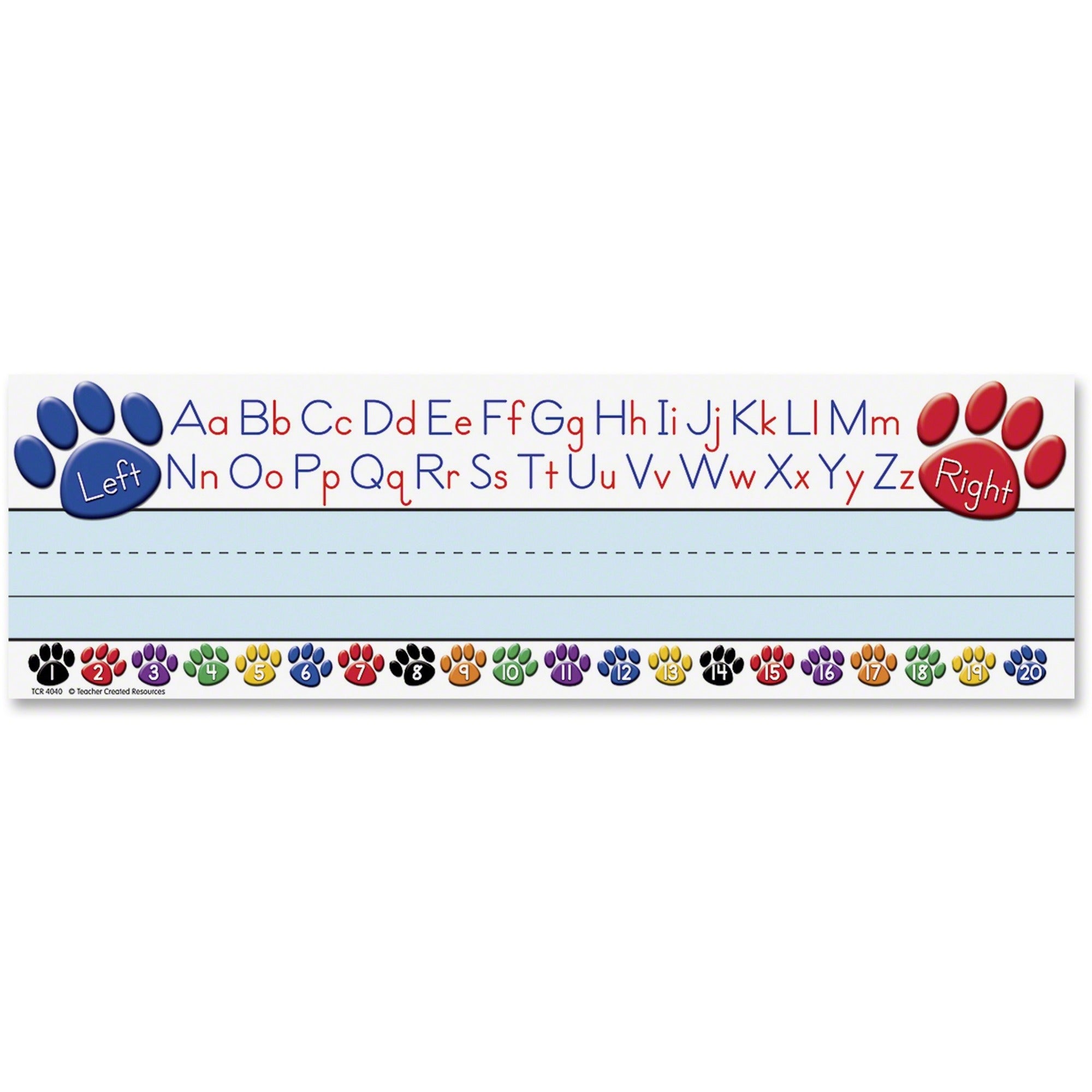 Paw Prints Left/Right Alphabet Flat Name Plates