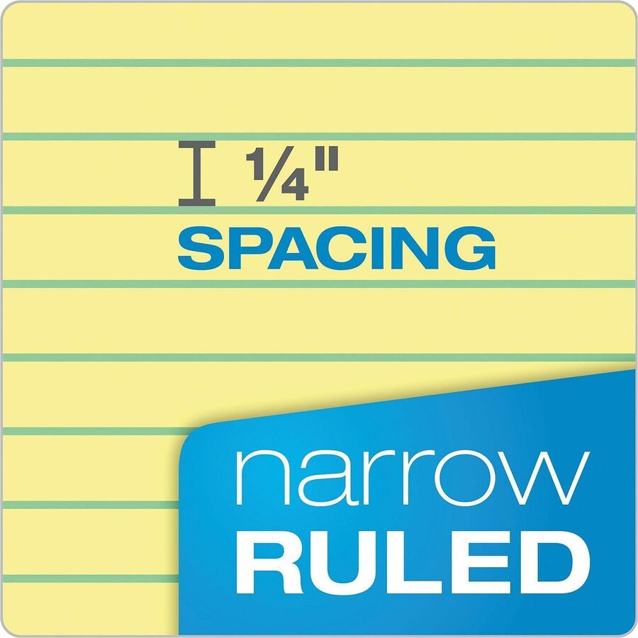 100 Sheets - 15 lb Basis Weight - 8 1/2" x 11 3/4" Sheet Size - 11.75" Height x 8.5" Width x 0.4" Depth - Canary Paper - Micro Perforated, Easy Tear, Rigid, Chipboard Backing - 1 Pad