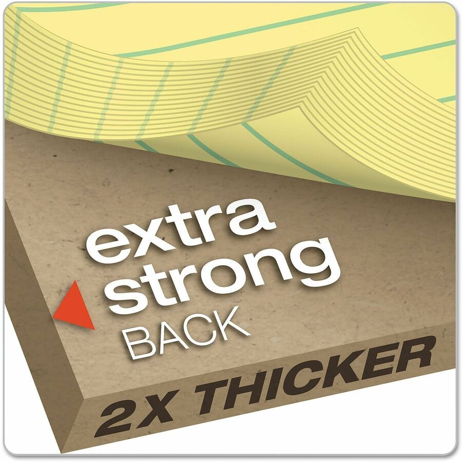 100 Sheets - 15 lb Basis Weight - 8 1/2" x 11 3/4" Sheet Size - 11.75" Height x 8.5" Width x 0.4" Depth - Canary Paper - Micro Perforated, Easy Tear, Rigid, Chipboard Backing - 1 Pad