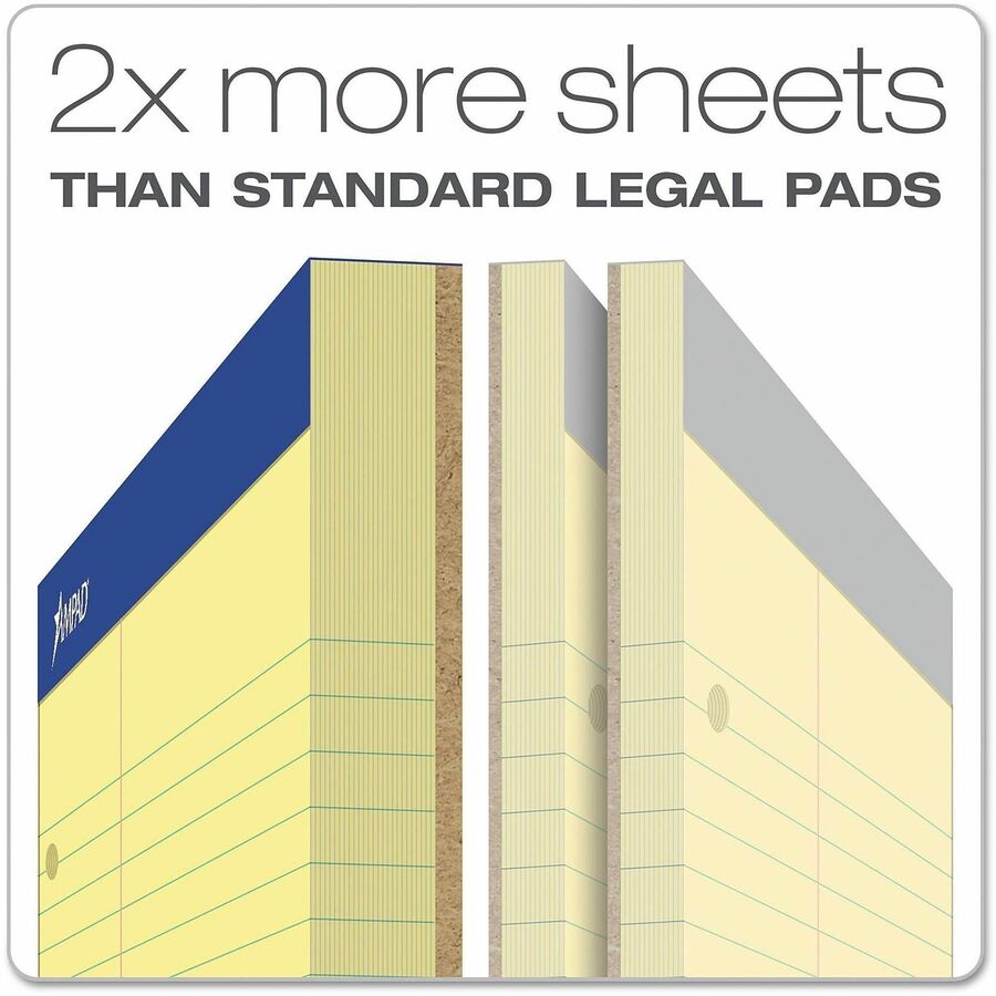 100 Sheets - 15 lb Basis Weight - 8 1/2" x 11 3/4" Sheet Size - 11.75" Height x 8.5" Width x 0.4" Depth - Canary Paper - Micro Perforated, Easy Tear, Rigid, Chipboard Backing - 1 Pad