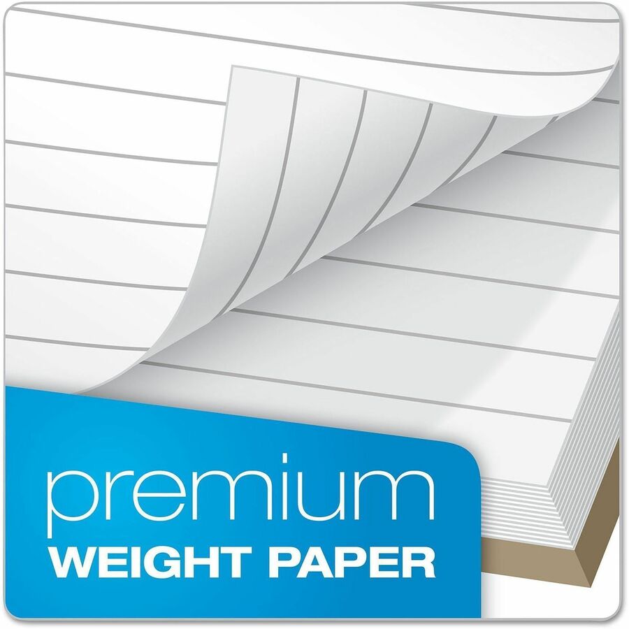 100 Sheets - Wire Bound - 0.28" Ruled - 20 lb Basis Weight - 5" x 7" Sheet Size - White Paper - Classic Green Kraft Cover - Micro Perforated, Rigid, Chipboard Backing, Pocket, Easy Tear, Unpunched - 1 Each