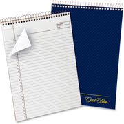 70 Sheets - Wire Bound - 20 lb Basis Weight - 8 1/2" x 11 3/4" Sheet Size - 8.50" Height x 0.4" Width x 12.3" Length - White Paper - Navy Cover - Micro Perforated, Easy Tear, Rigid, Chipboard Backing, Numbered - 1 Each