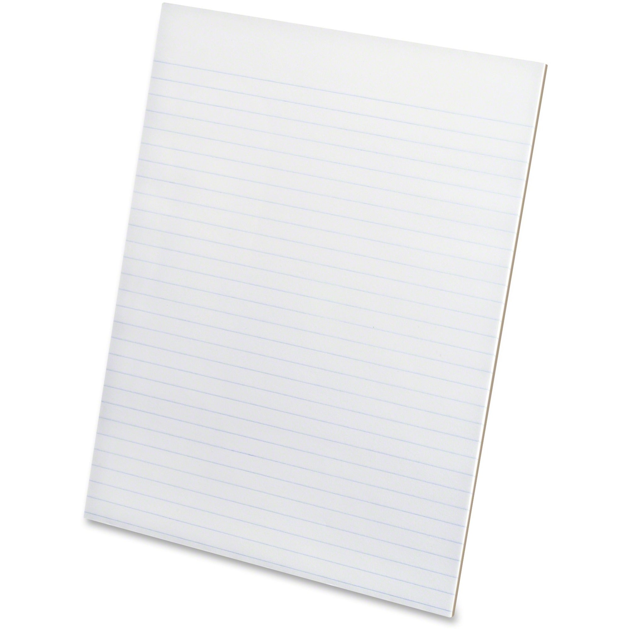 50 Sheets - Glue - Narrow Ruled Margin - 15 lb Basis Weight - Letter - 8 1/2" x 11" Sheet Size - 0.18" Height x 8.5" Width x 11" Length - White Paper - Padded, Sturdy Back, Chipboard Backing, Easy Tear, Smooth Edge, Rigid - 12 / Pack