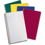150 Sheets - Spiral - 15 lb Basis Weight - 6" x 9 1/2" Sheet Size - White Paper - Assorted Kraft Cover - Perforated, Easy Tear, Rigid, Subject - Recycled - 1 Each
