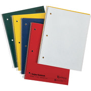 80 Sheets - Wire Bound - 15 lb Basis Weight - Letter - 8 1/2" x 11" Sheet Size - White Paper - Assorted Kraft Cover - Micro Perforated, Rigid, Subject - Recycled - 1 Each