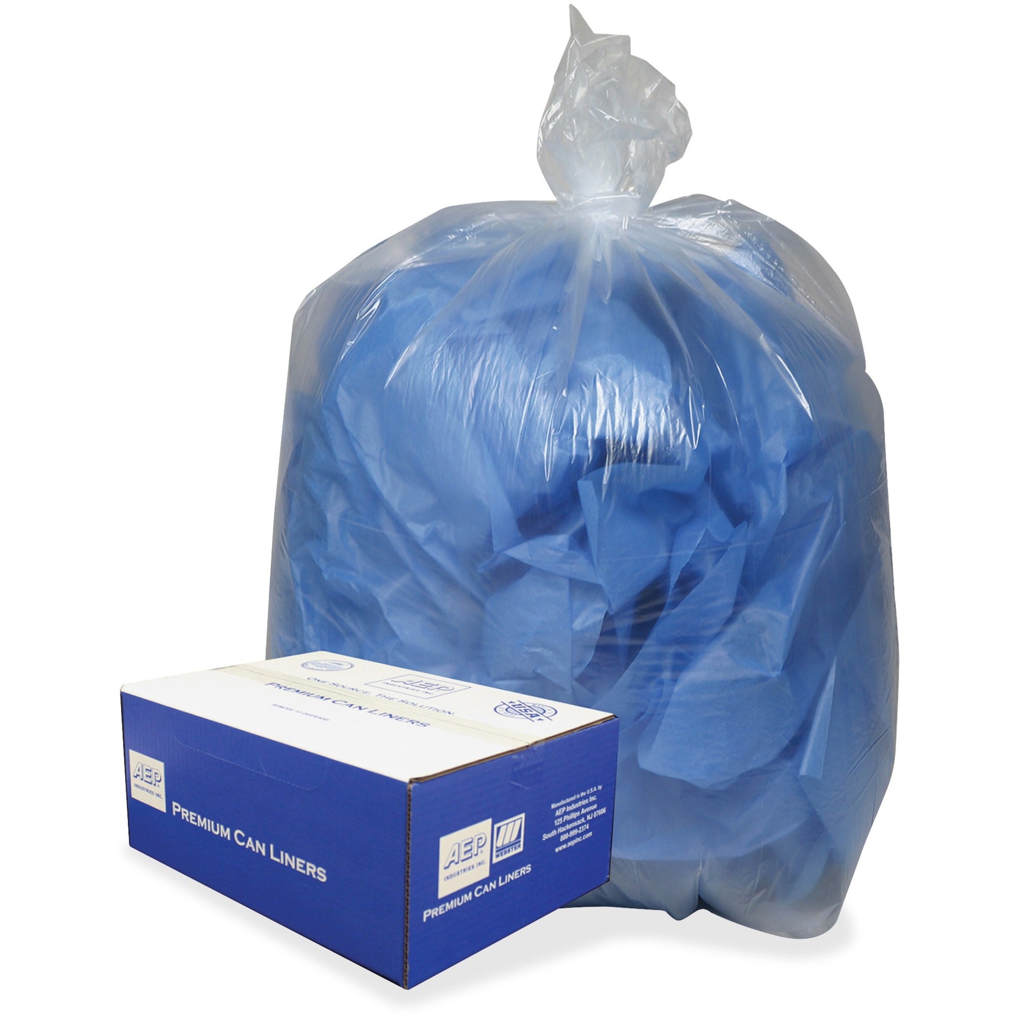 Medium Size - 33 gal Capacity - 39" Length x 33" Width x 0.60 mil (15 Micron) Thickness - Low Density - Clear, Translucent - Can - 250 / Carton