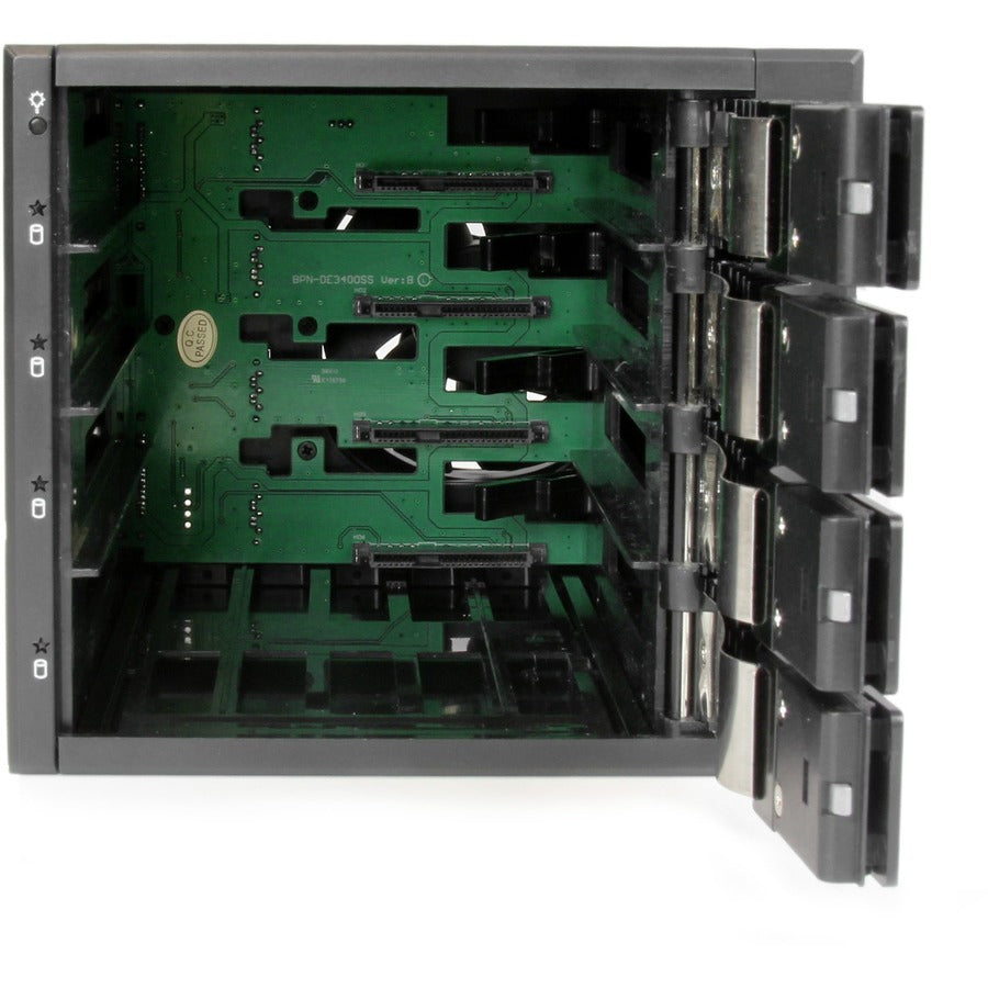 StarTech.com Drive Enclosure for 5.25" SATA/600, Serial Attached SCSI (SAS) - 6Gb/s SAS, Serial ATA/600 Host Interface Internal - Black