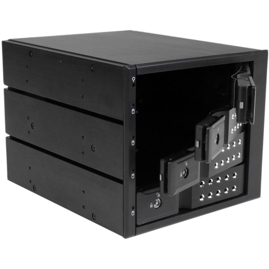 StarTech.com Drive Enclosure for 5.25" SATA/600, Serial Attached SCSI (SAS) - 6Gb/s SAS, Serial ATA/600 Host Interface Internal - Black