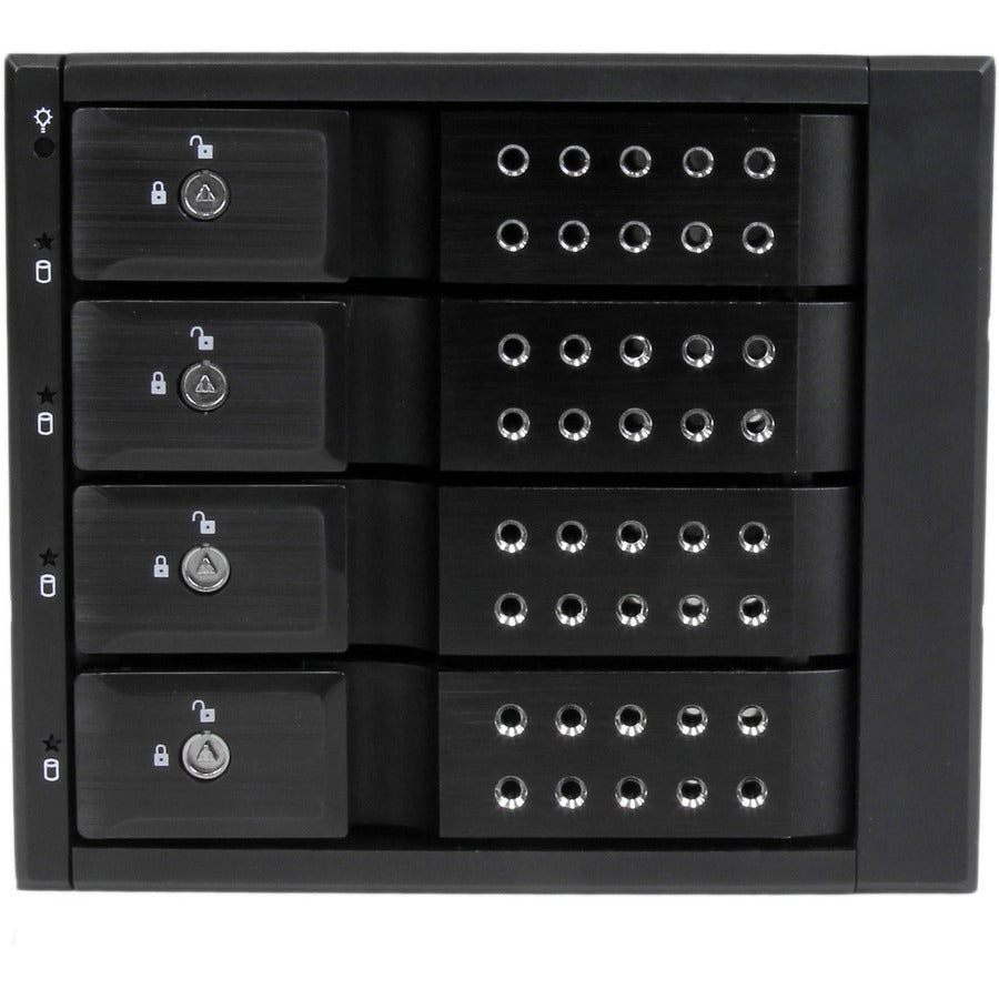 StarTech.com Drive Enclosure for 5.25" SATA/600, Serial Attached SCSI (SAS) - 6Gb/s SAS, Serial ATA/600 Host Interface Internal - Black