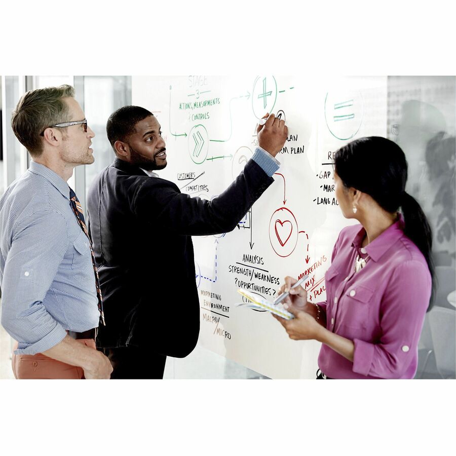 Post-it® Self-Stick Dry-Erase Film Surface, White, 24" x 36", Rectangle, Flexible, Stain Resistant, Self-stick, 1 Pack