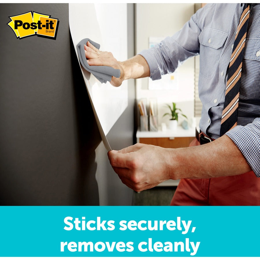 Post-it® Self-Stick Dry-Erase Film Surface, White, 24" x 36", Rectangle, Flexible, Stain Resistant, Self-stick, 1 Pack