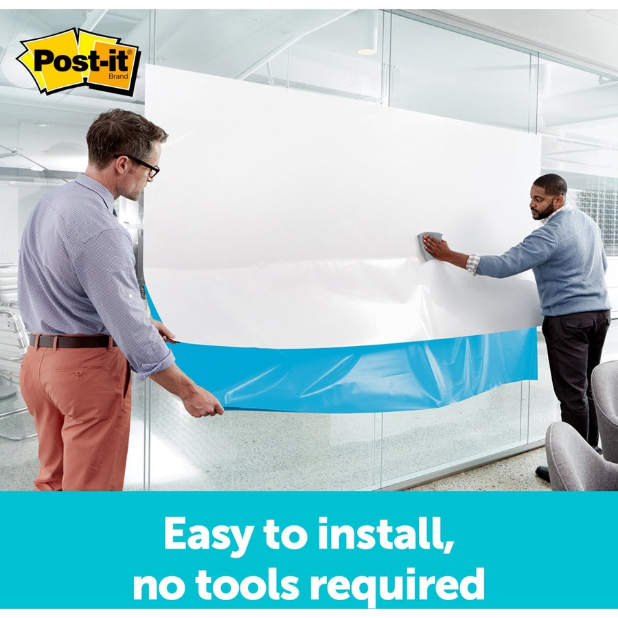 Post-it® Self-Stick Dry-Erase Film Surface, White, 24" x 36", Rectangle, Flexible, Stain Resistant, Self-stick, 1 Pack