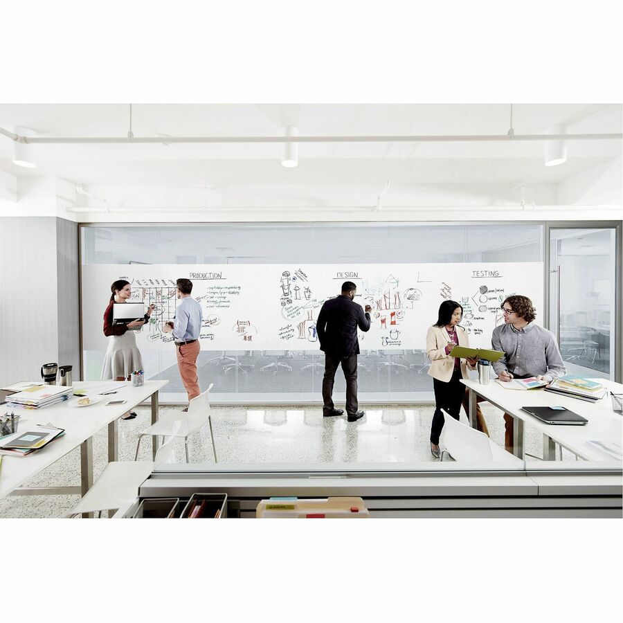 Post-it® Self-Stick Dry-Erase Film Surface, White, 24" x 36", Rectangle, Flexible, Stain Resistant, Self-stick, 1 Pack