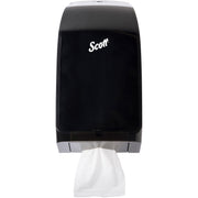 Scott Hygienic Bathroom Tissue Dispenser, Black, Translucent, Holds 2 Full Clips & 1 Partial Clip, 13.3" H x 7" W x 5.7" D, 1 Each