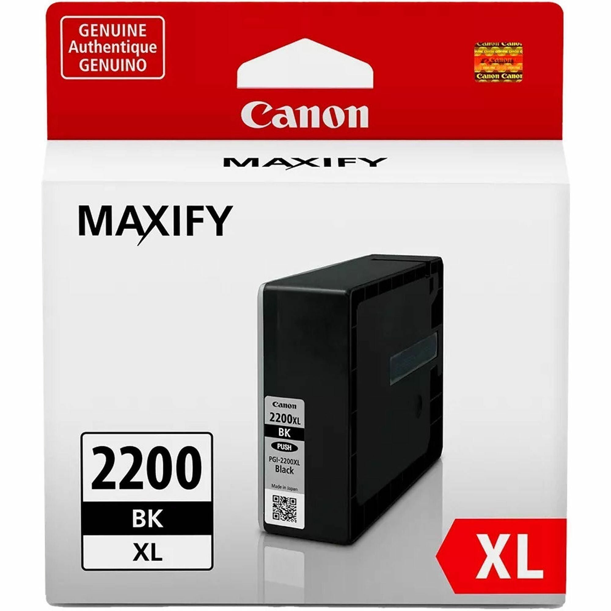 Canon PGI-2200XL Original High Yield Inkjet Ink Cartridge - Black - 1 Each