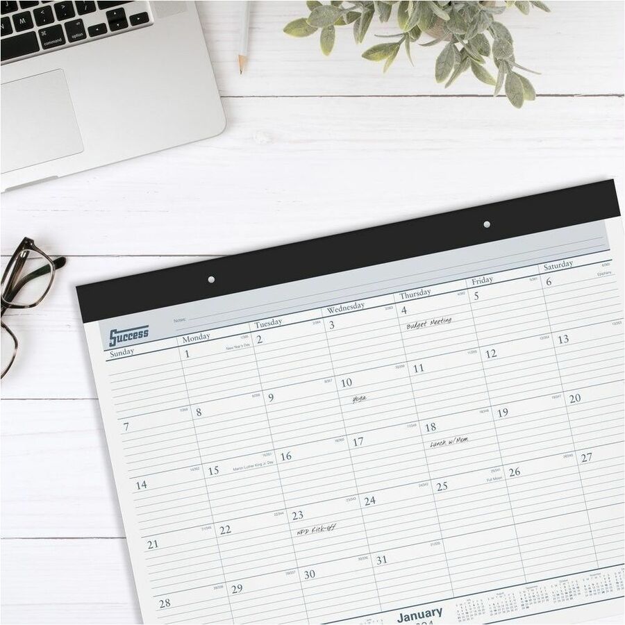 At-A-Glance Classic Monthly Desk Pad Calendar, 12 Months, January 2026–December 2026, 21 3/4" x 17", White Sheets, Black Headband, 1 Each