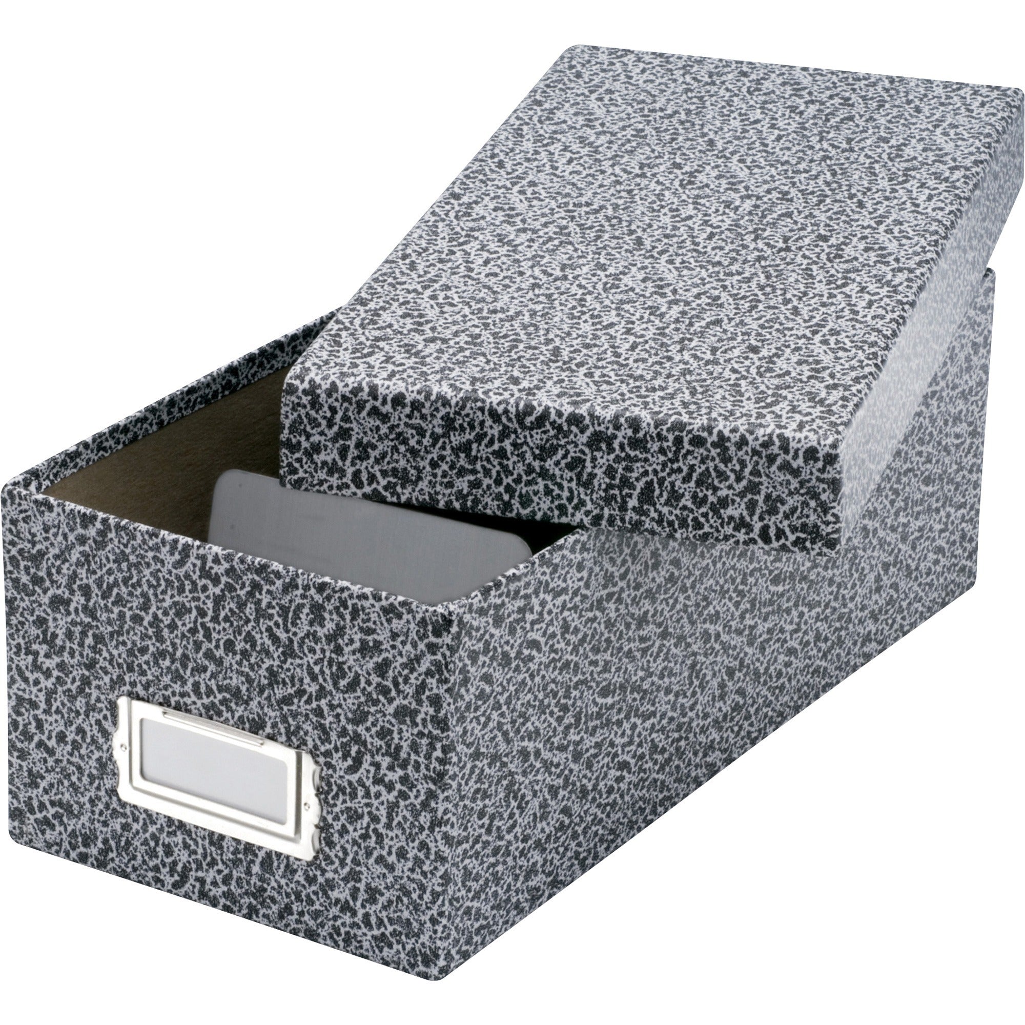 Media Size Supported: Index Card 3" x 5" - 1200 x Index Card (3" x 5") - Lift-off Closure - Plastic, Steel - Black, White - For Index Card, Label - 1 Each