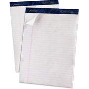 TOPS Gold Fibre Ruled Perforated Writing Pads, Letter Size, 50 Sheets per Pad, 4 Pads per Pack, White Paper, Dark Blue Top Binding, Micro-Perforated, Bleed Resistant, Chipboard Backing