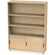 Jonti-Craft TrueModern Bookcase Storage, 3 Compartments, Adjustable Shelf, Baltic Finish, Anodized Aluminum and Birch, 48"H x 36"W x 12"D, 1 Each