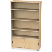 Jonti-Craft TrueModern Bookcase Storage, 4 Compartments, 60"H x 36"W x 12"D, Adjustable Shelf, Baltic Finish, Anodized Aluminum & Birch, 1 Each