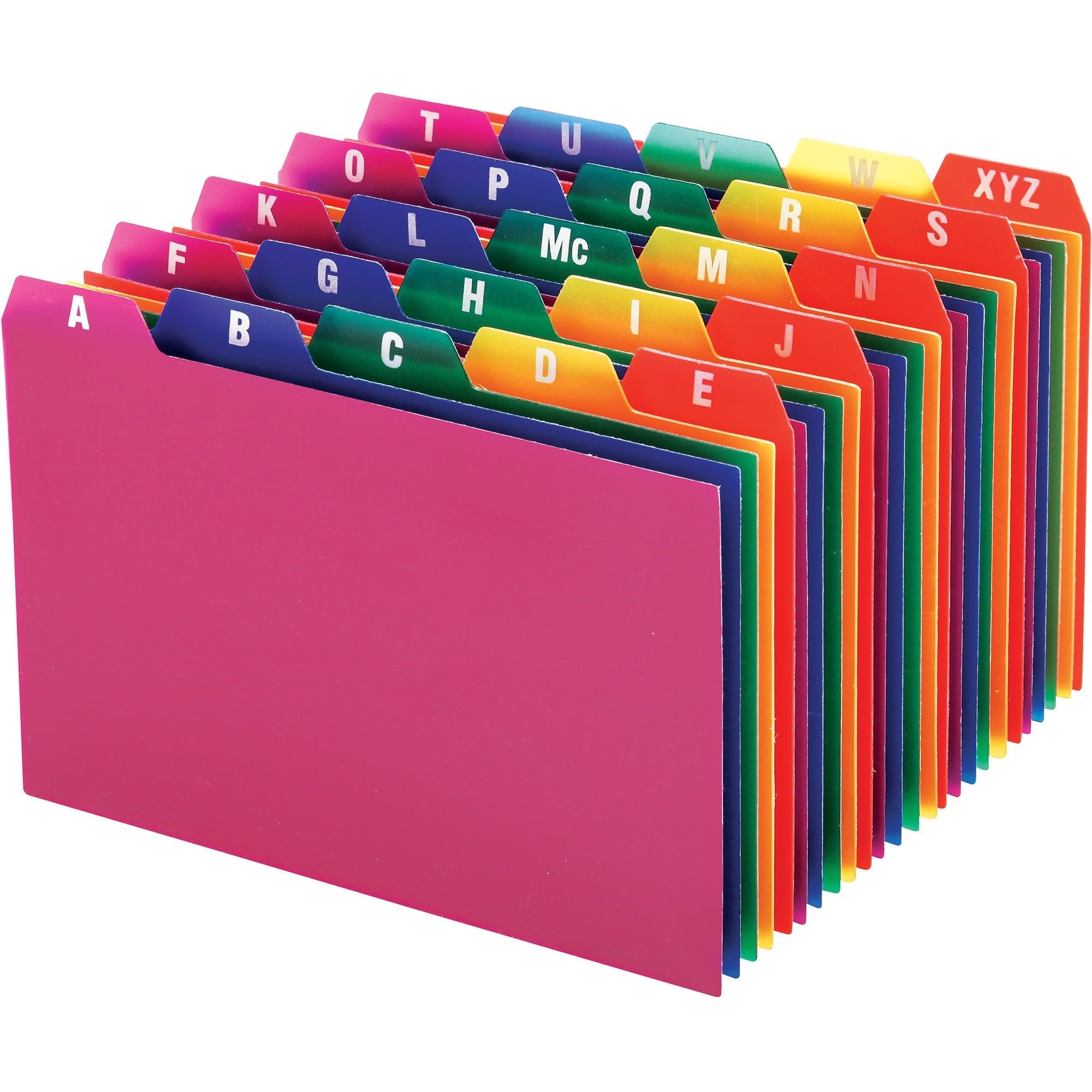 Oxford A-Z Poly Filing Index Cards, 6" Wide, 4" High, Multicolor Tabs (Blue, Green, Magenta, Strawberry, Lemon), Poly Material, Wear/Tear/Moisture Resistant, 25 per Set