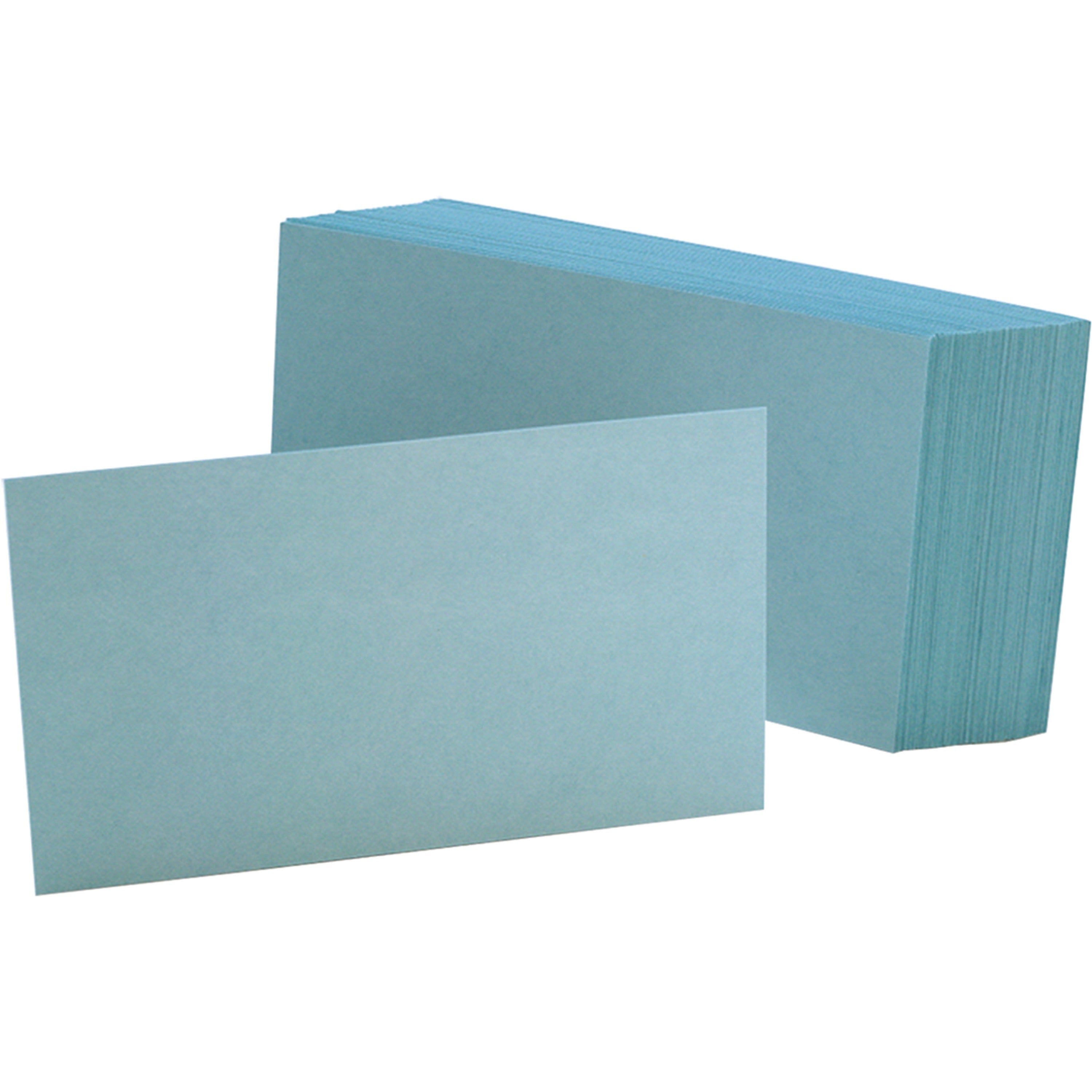 Oxford Colored Blank Index Cards, Blue, 3" x 5", Plain, Durable, 100 Sheets per Pack