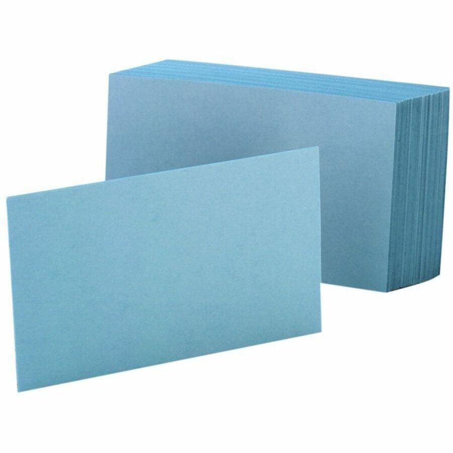 Oxford Colored Blank Index Cards, Blue, 4" x 6", Plain, Durable, 100 Sheets per Pack