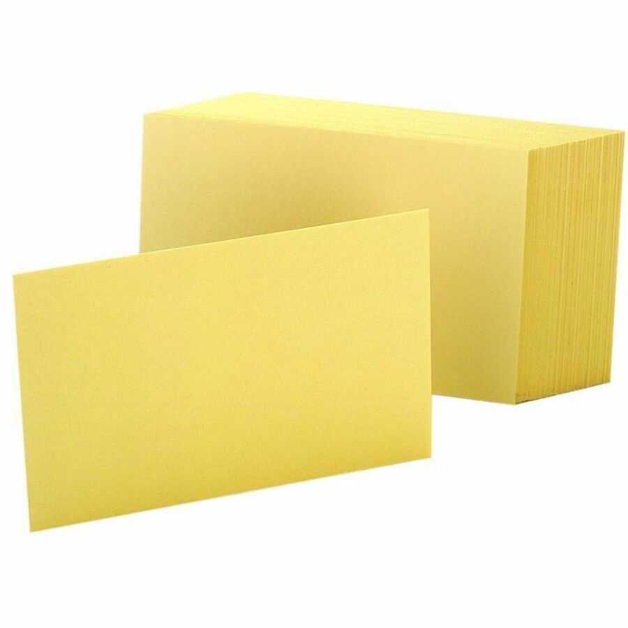 Oxford Colored Blank Index Cards, 4" x 6", Canary, 100 Sheets per Pack