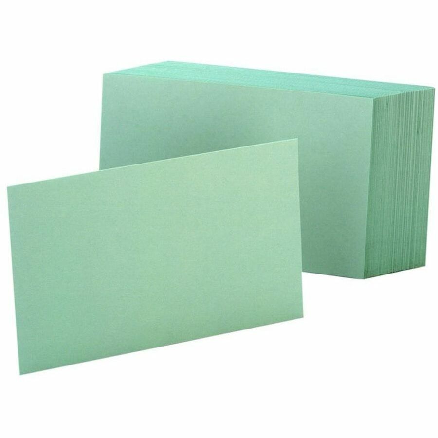 Oxford Colored Blank Index Cards, Green, 4" x 6", Plain, Durable, 100 Sheets per Pack