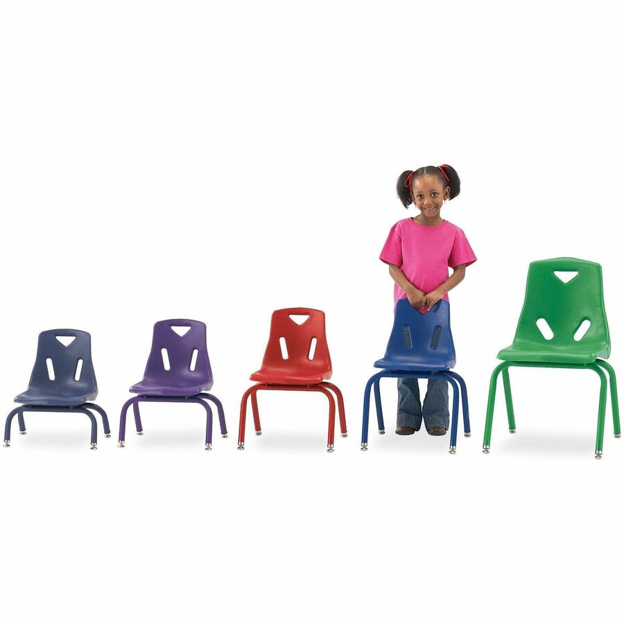 Berries® Stacking Chair with Powder-Coated Legs - 8" Ht - Blue
