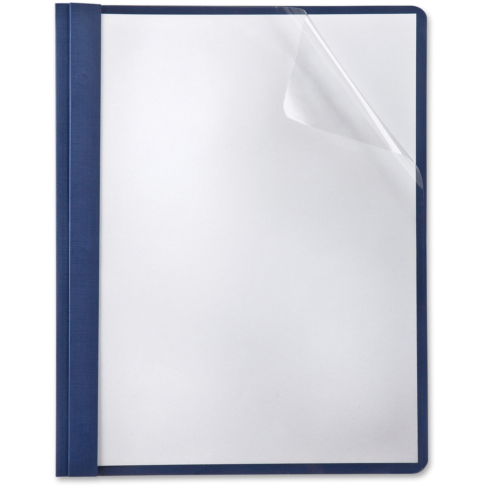 3 x Tang Fastener(s) - Navy - Clear Front, Punched - 5 / Pack