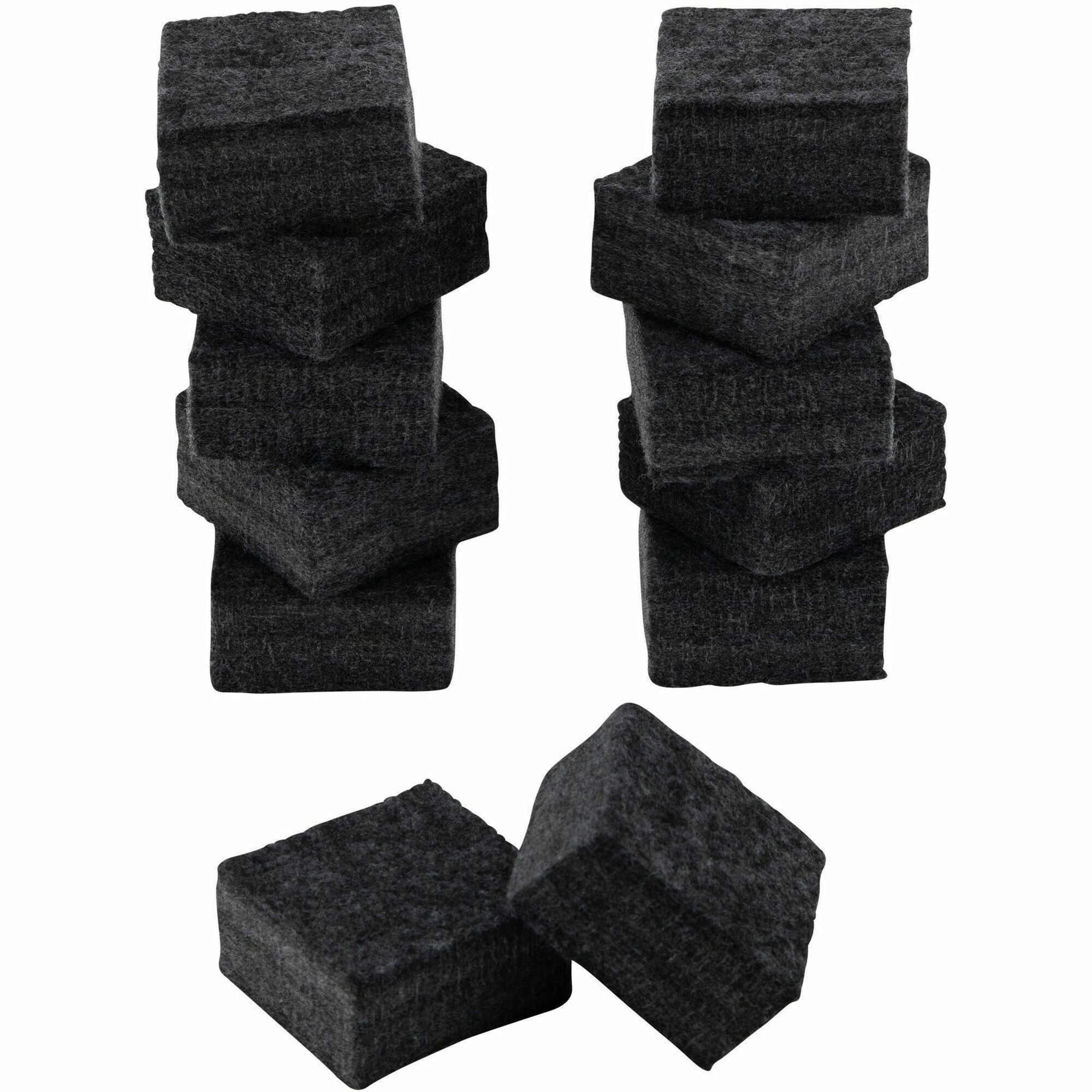 Charles Leonard Multi-purpose Eraser, Charcoal Gray Felt, 2" x 2", 12 Pack